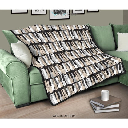 Piano Pattern Print Design 04 Premium Quilt