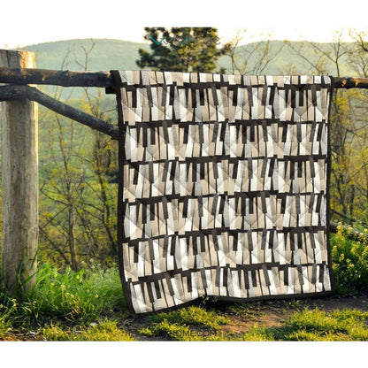 Piano Pattern Print Design 04 Premium Quilt