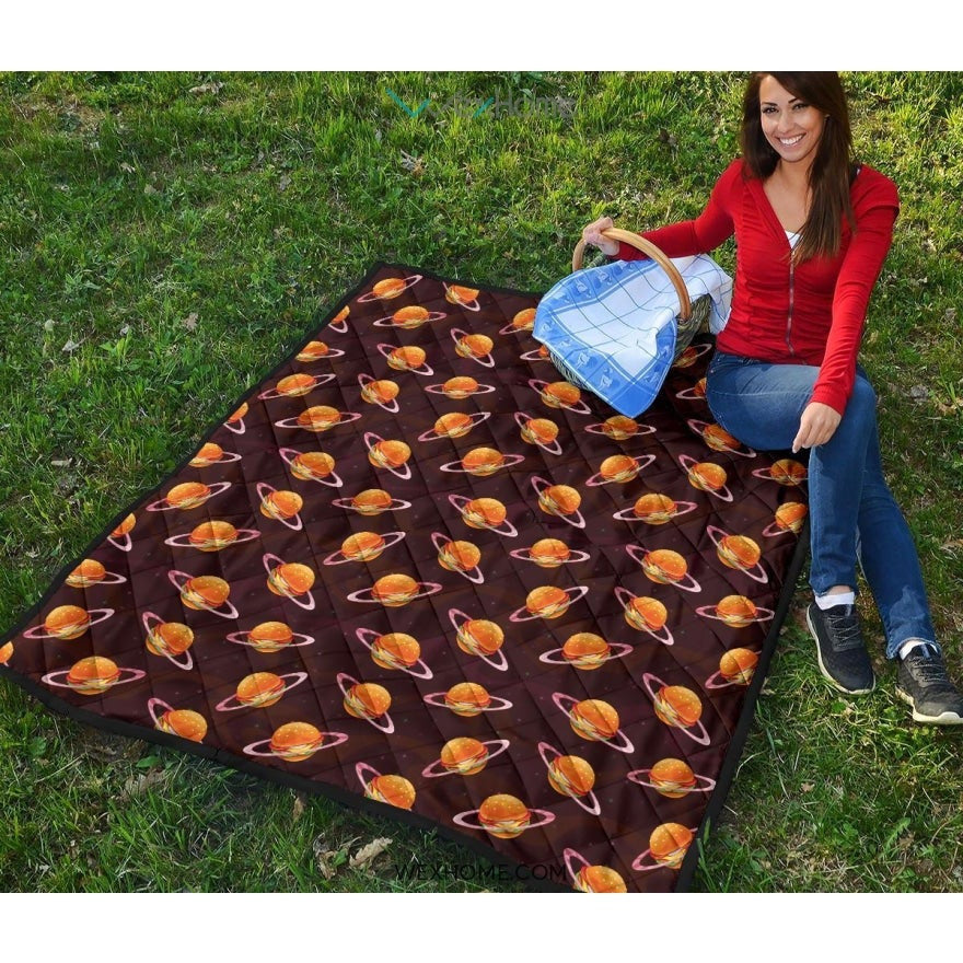 Hamburger Pattern Print Design 05 Premium Quilt