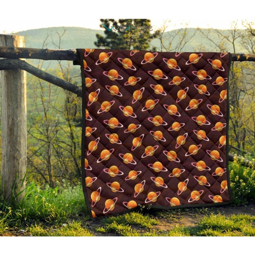 Hamburger Pattern Print Design 05 Premium Quilt