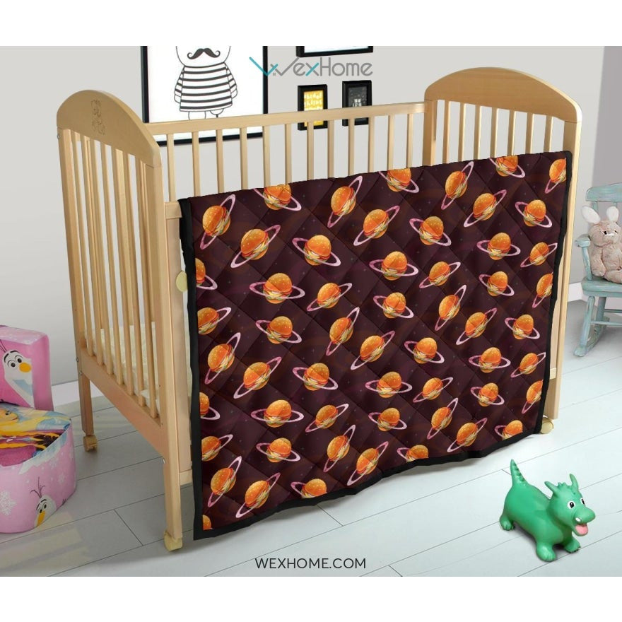 Hamburger Pattern Print Design 05 Premium Quilt