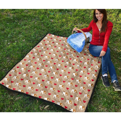 English Bulldog Pattern Print Design 05 Premium Quilt