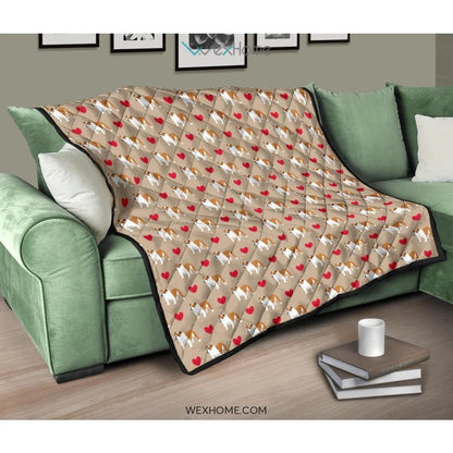 English Bulldog Pattern Print Design 05 Premium Quilt
