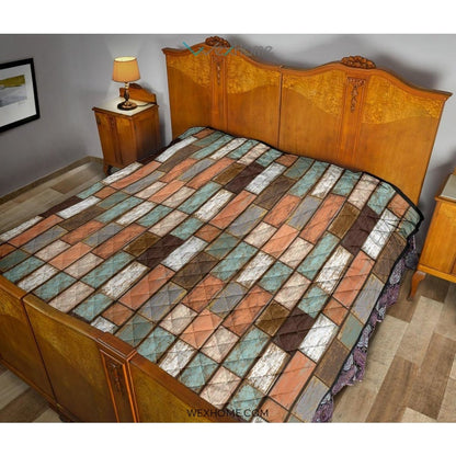 Wood Printed Pattern Print Design 02 Premium Quilt