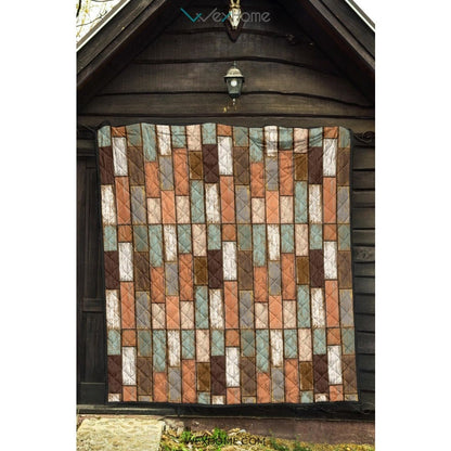 Wood Printed Pattern Print Design 02 Premium Quilt