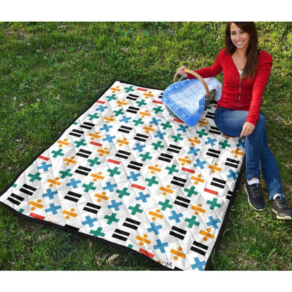 Math Pattern Print Design 05 Premium Quilt