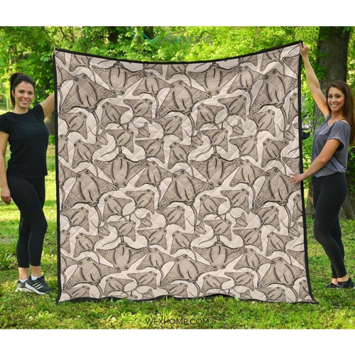 Stingray Pattern Print Design 05 Premium Quilt