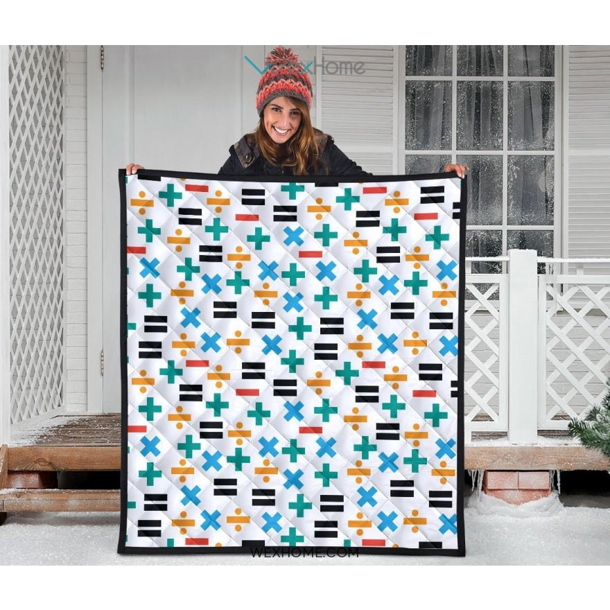 Math Pattern Print Design 05 Premium Quilt