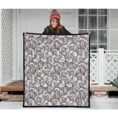 Stingray Pattern Print Design 05 Premium Quilt