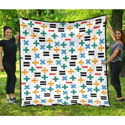 Math Pattern Print Design 05 Premium Quilt