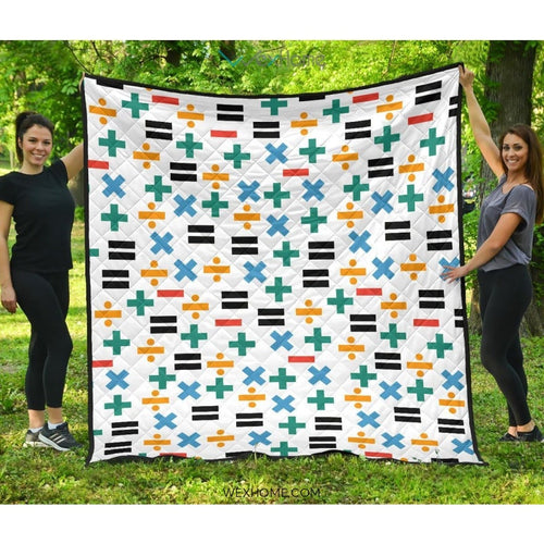 Math Pattern Print Design 05 Premium Quilt