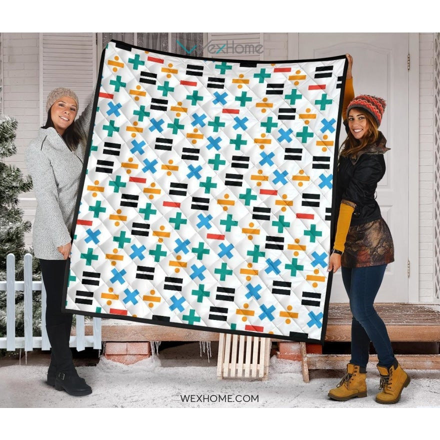 Math Pattern Print Design 05 Premium Quilt