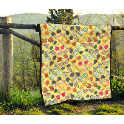 Sun Glasses Pattern Print Design 05 Premium Quilt