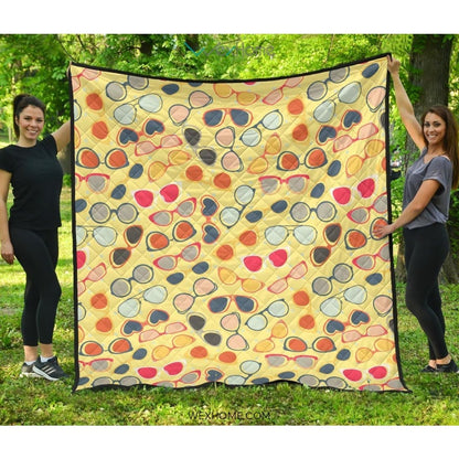 Sun Glasses Pattern Print Design 05 Premium Quilt