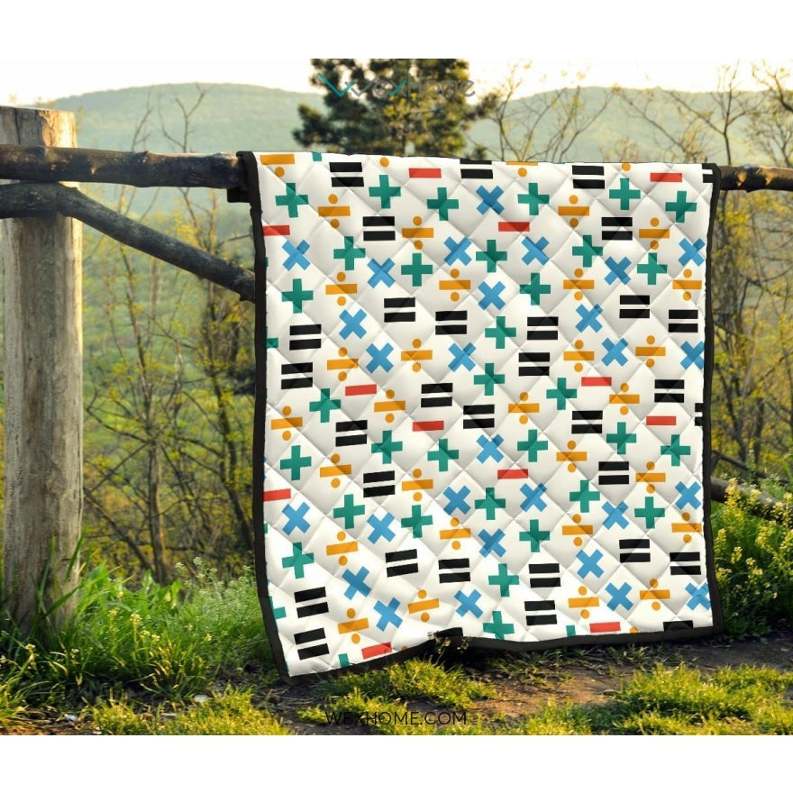 Math Pattern Print Design 05 Premium Quilt