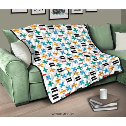 Math Pattern Print Design 05 Premium Quilt
