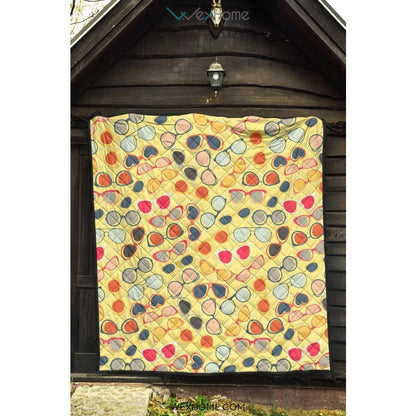 Sun Glasses Pattern Print Design 05 Premium Quilt