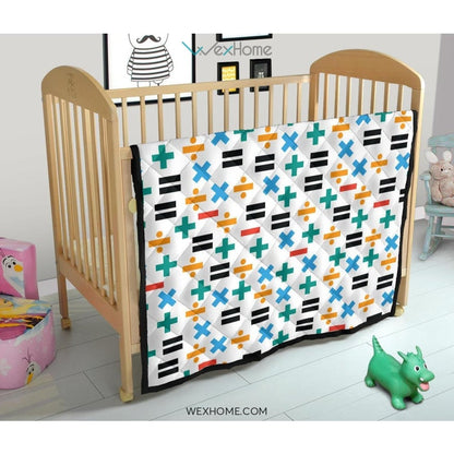 Math Pattern Print Design 05 Premium Quilt