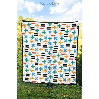 Math Pattern Print Design 05 Premium Quilt