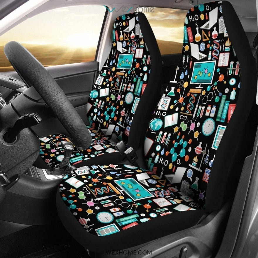 Science Pattern Car Seat Cover 191119 (Set of 2)
