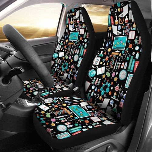 Science Pattern Car Seat Cover 191119 (Set of 2)