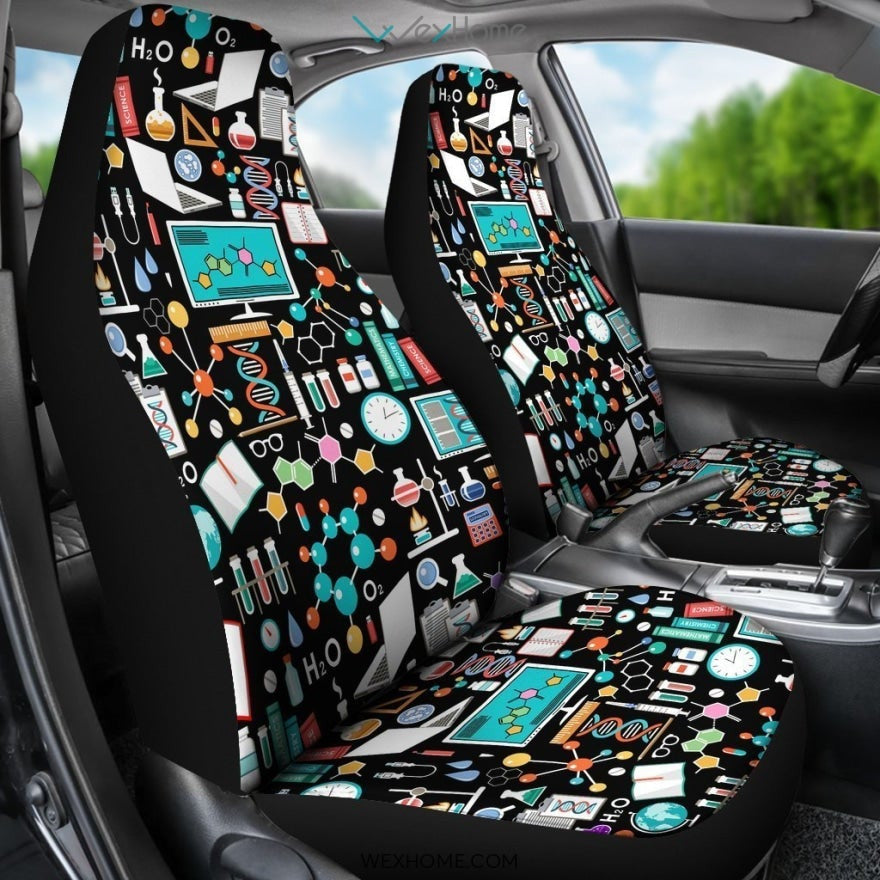 Science Pattern Car Seat Cover 191119 (Set of 2)