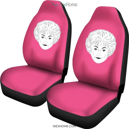 The Golden Girls Grandma Face in Pink Color Car Seat Cover Best Car Decor 2021