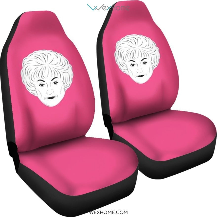 The Golden Girls Grandma Face in Pink Color Car Seat Cover Best Car Decor 2021