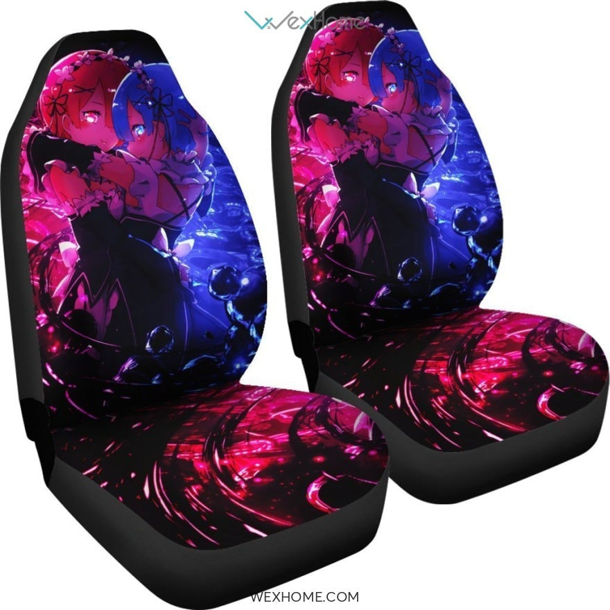 Rem And Ram Re Zero Anime Car Seat Covers