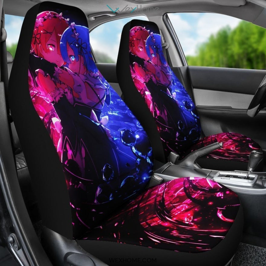 Rem And Ram Re Zero Anime Car Seat Covers