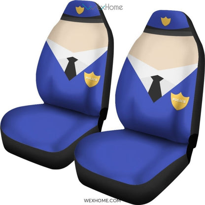 Police Art Custom Car Cover Seats 191119 (Set of 2)
