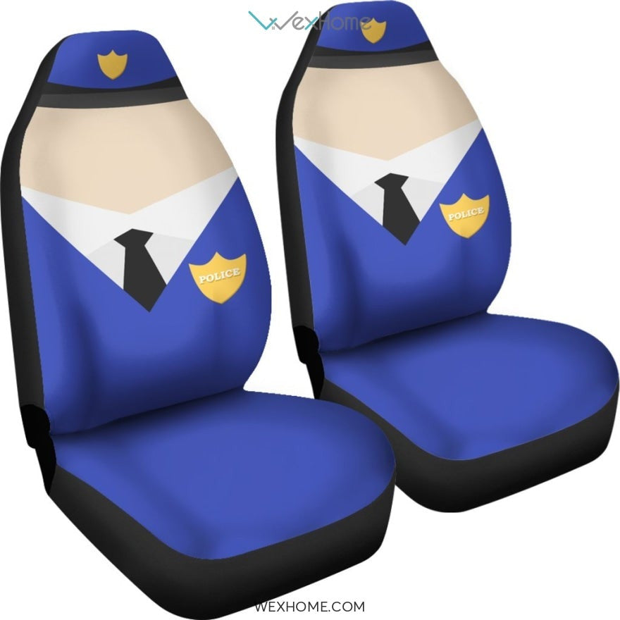 Police Art Custom Car Cover Seats 191119 (Set of 2)