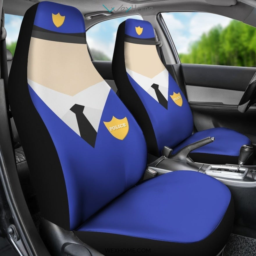 Police Art Custom Car Cover Seats 191119 (Set of 2)