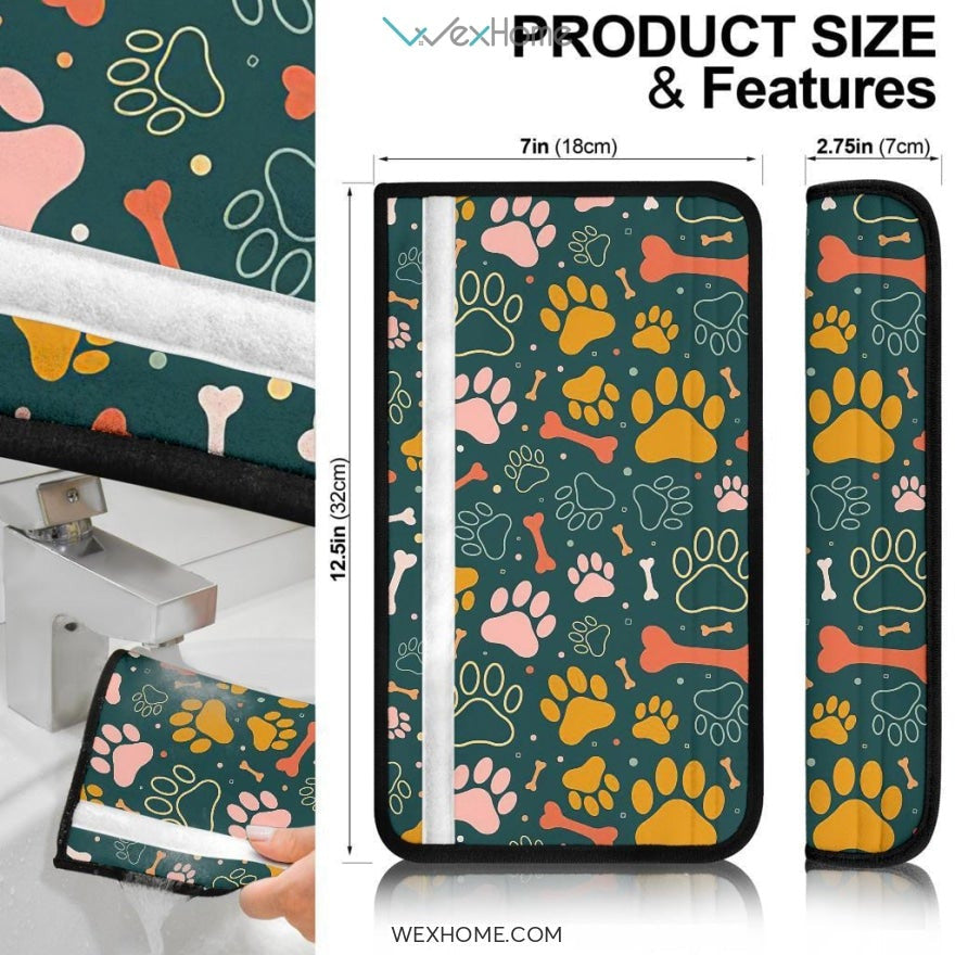 Dog Paw Pattern Custom Seat Belt Covers
