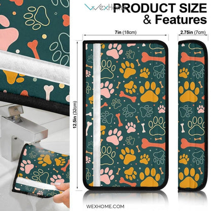 Dog Paw Pattern Custom Seat Belt Covers