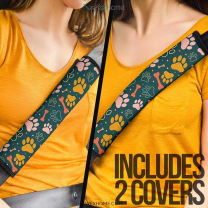 Dog Paw Pattern Custom Seat Belt Covers