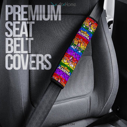 My Hero Academia Anime Seat Belt Covers | MHA Ochaco Rainbow Heart Belt Covers