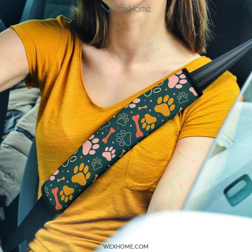 Dog Paw Pattern Custom Seat Belt Covers