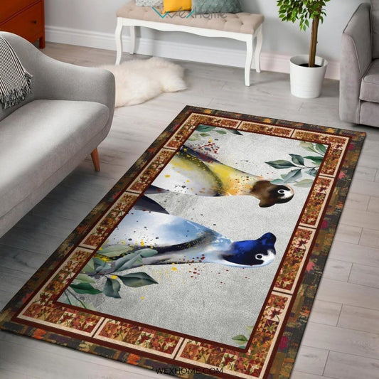 Valentine's Day Couples Penguin Nursery Area Rug