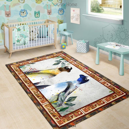 Valentine's Day Couples Penguin Nursery Area Rug