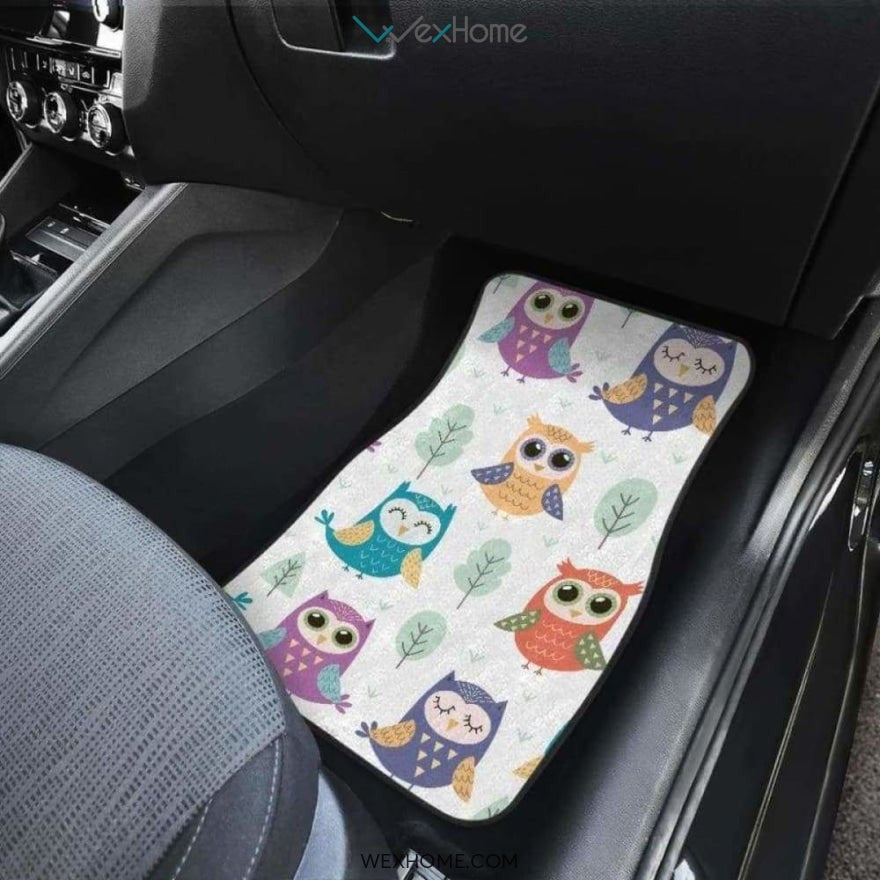 Cute Owl Pattern Front And Back Car Mats
