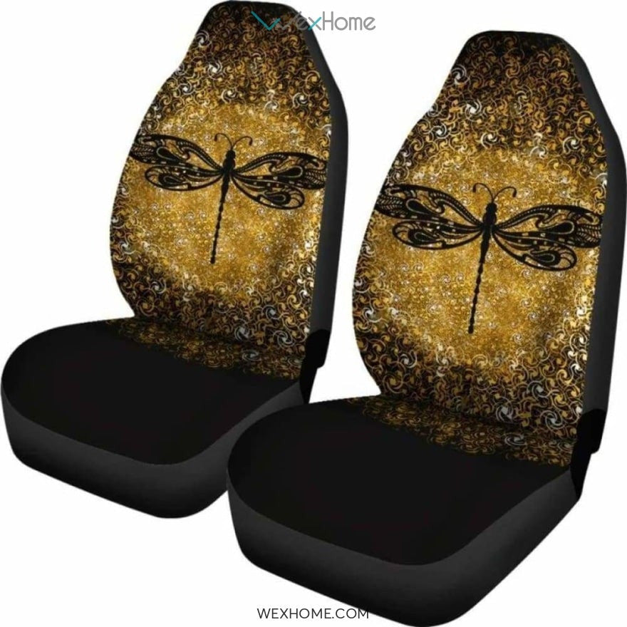 Dragonfly Zen Gold Car Seat Cover