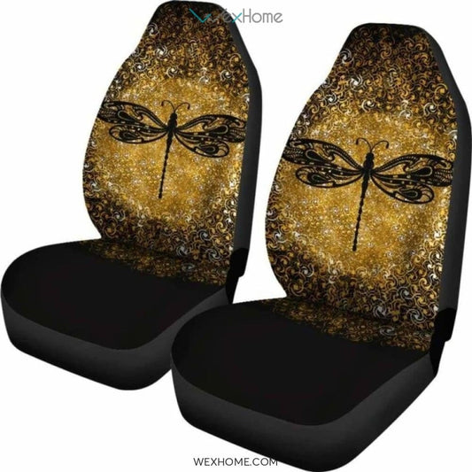 Dragonfly Zen Gold Car Seat Cover