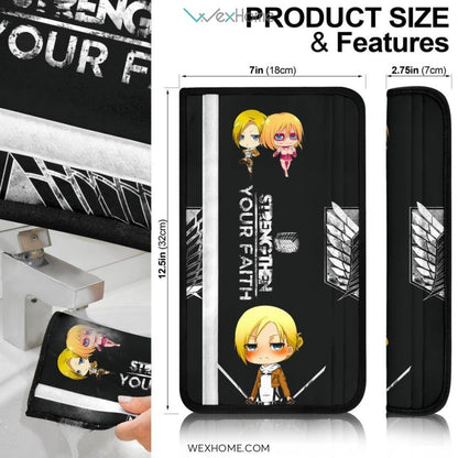 Attack On Titan Anime Seat Belt Covers | AOT Chibi Annie Belt Covers
