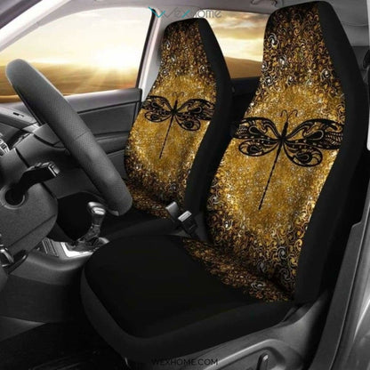 Dragonfly Zen Gold Car Seat Cover