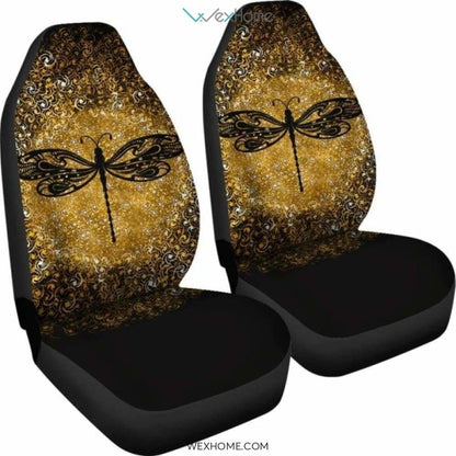 Dragonfly Zen Gold Car Seat Cover