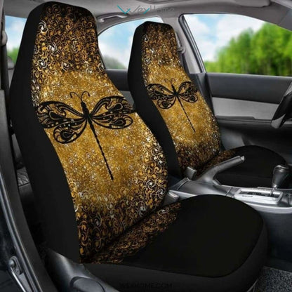 Dragonfly Zen Gold Car Seat Cover