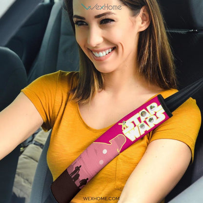 Star Wars Movie Seat Belt Covers | Mickey Head Galaxy Retrowave Belt Covers