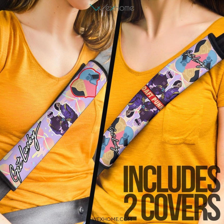 Daft Punk Seat Belt Covers | Daft Punk Get Lucky Couple Style Belt Covers