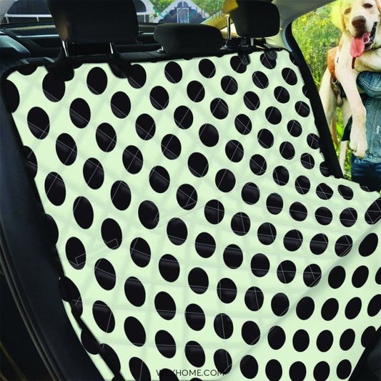 White And Black Polka Dot Print Pet Car Seat Cover